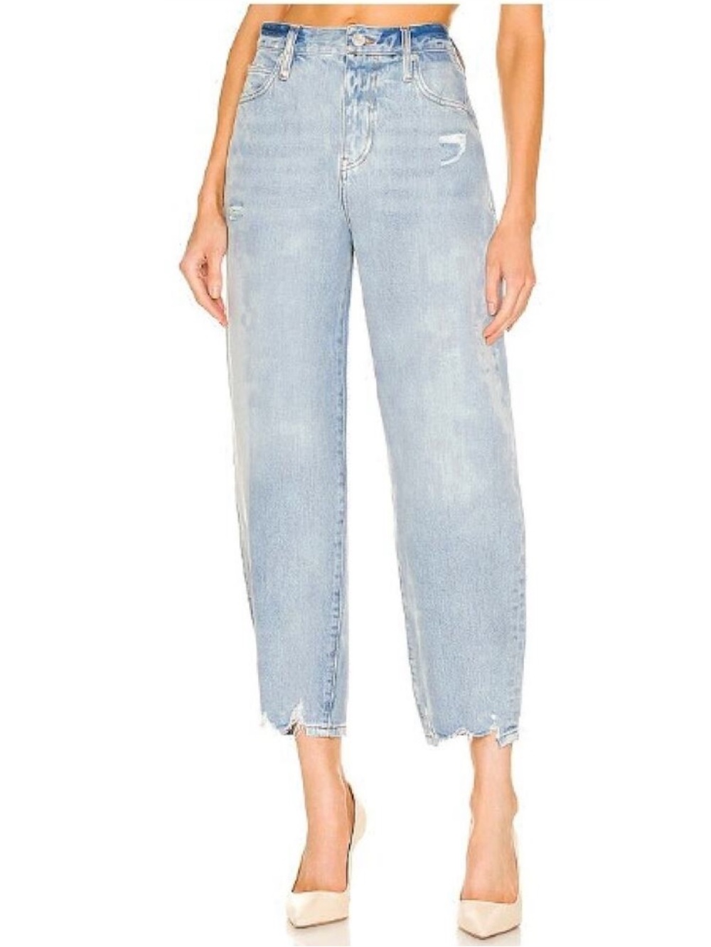 FRAME High Rise Barrel Leg Denim Jeans Clash 30